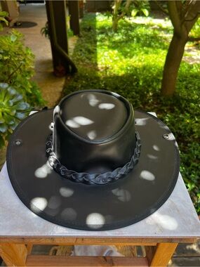 Hand Crafted Coastline Hat Co. Black Outback Hat